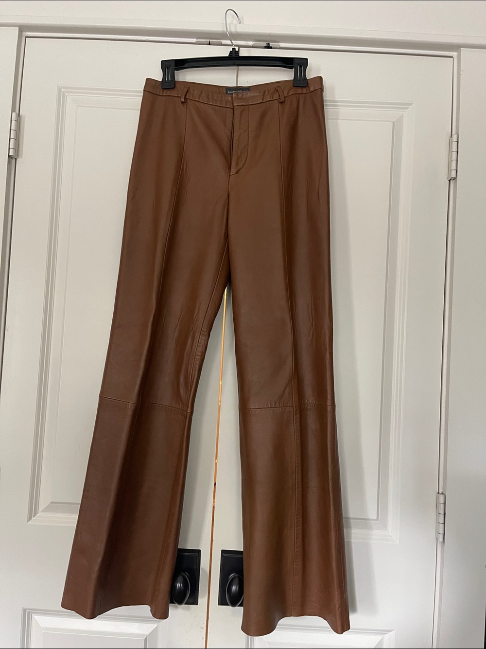 Banana Republic Vintage 90s Y2K Genuine Leather Pants Brown Cognac